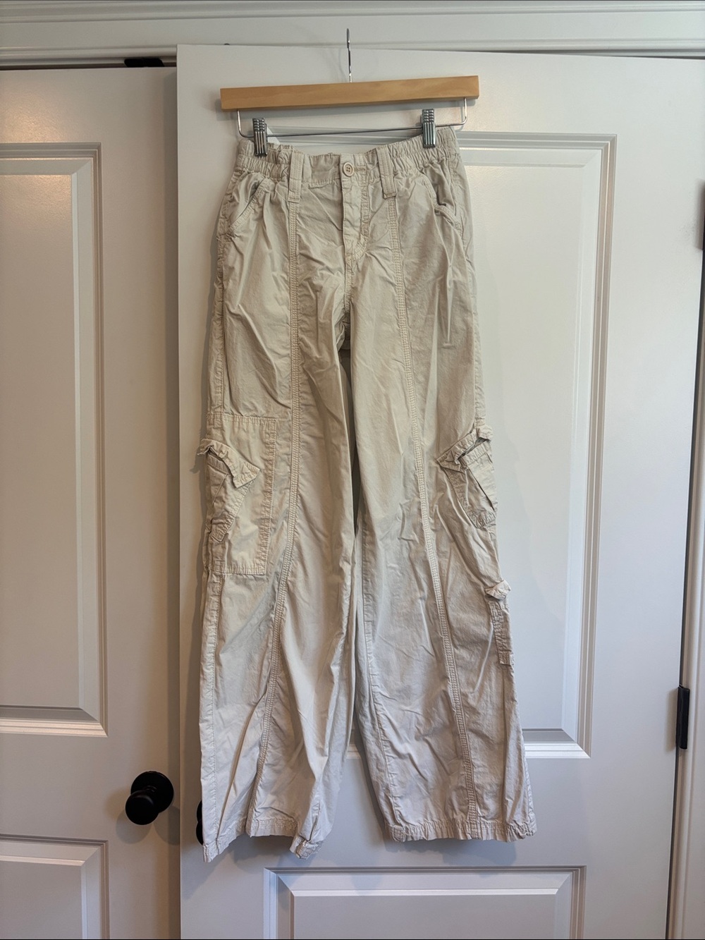 Urban Outfitters Beige Cargo Wide-Leg Pants